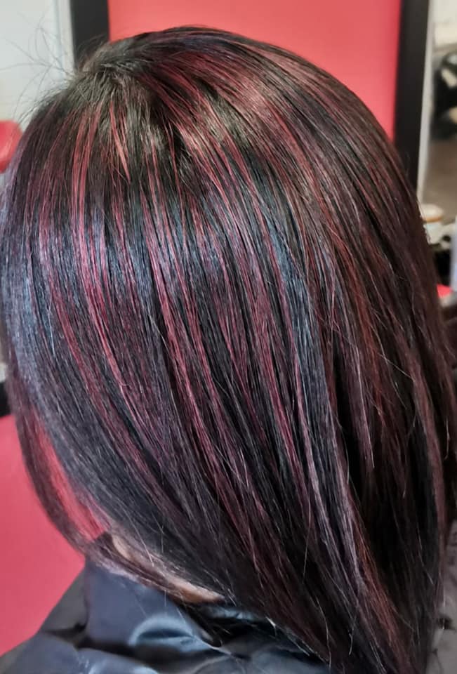 Red highlights