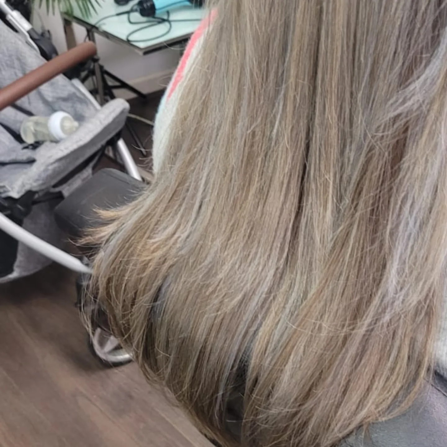 Long ash blonde
